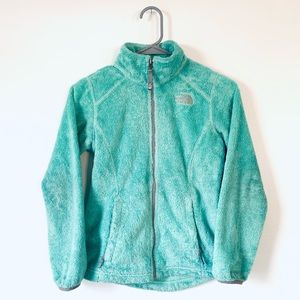 Girls Teal Blue North Face Fuzzy Jacket